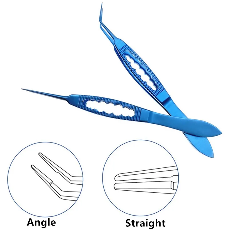 New Titanium Mcpherson Tying Forcep standard Tweezers ophthalmic surgical instrument Angled/ straight shafts 108mm long