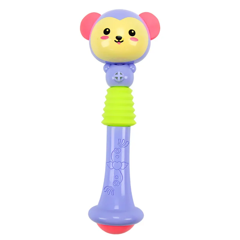 Cartoon Rattles Infant Baby Hand-cranked BB Rod Rattle Toys Fall Resistance With Soft Rubber Rattle Toys