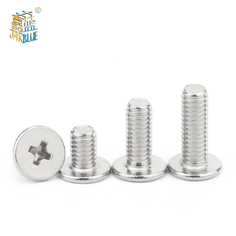 5-100pcs M1.4 M1.6M2 M2.5 M3 M4 M5 M6 M8 CM Laptop Screw Stainless Steel Thin Head Machine Screw Cross Phillips Wafer Head Screw