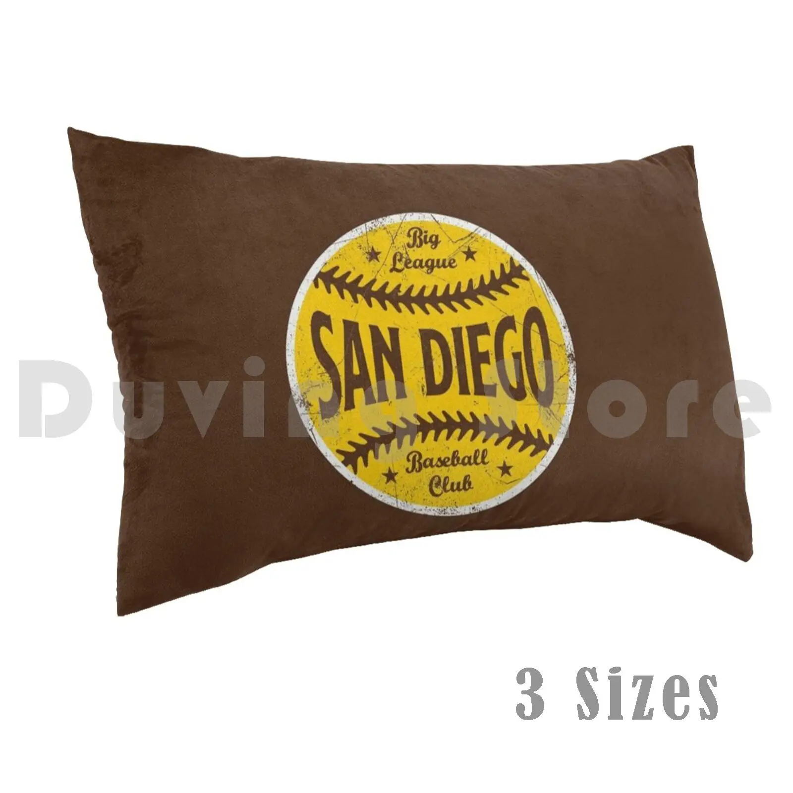 Funda de almohada de béisbol de la liga grande Retro de San Diego, marrón, Padres Vintage, 20x30 pulgadas