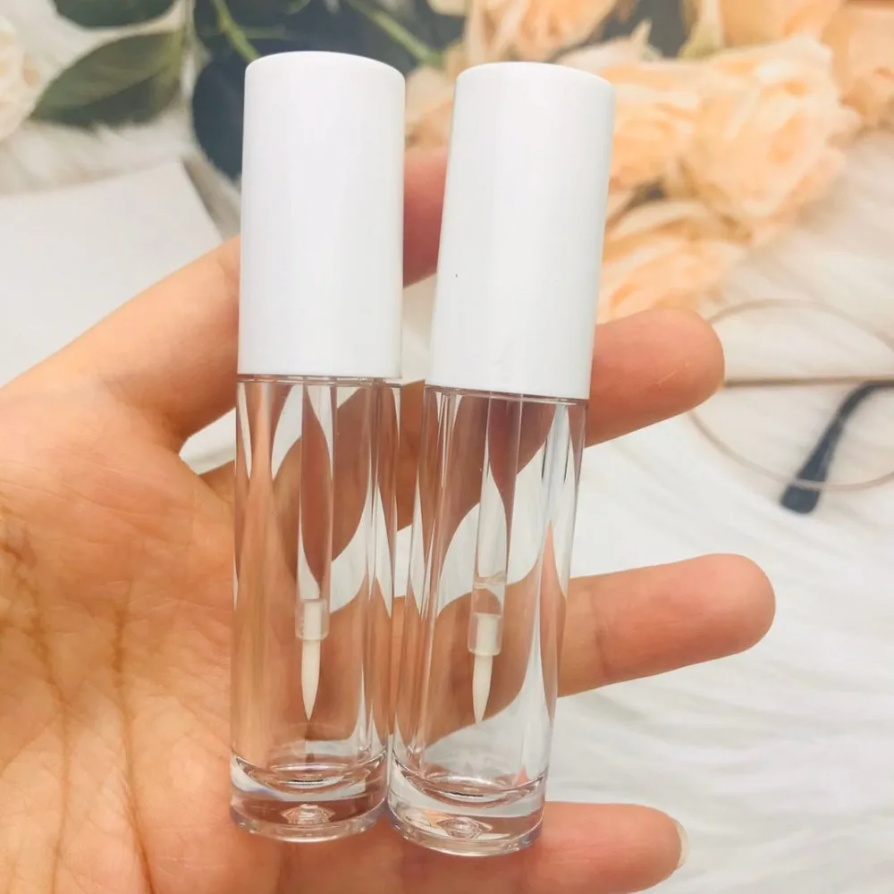 Set mit 10 Lipgloss-Fläschchen, 5 ml, weiße leere Lipgloss-Tuben, klare weiße Eyeliner-Kosmetikverpackung. – Detail 2