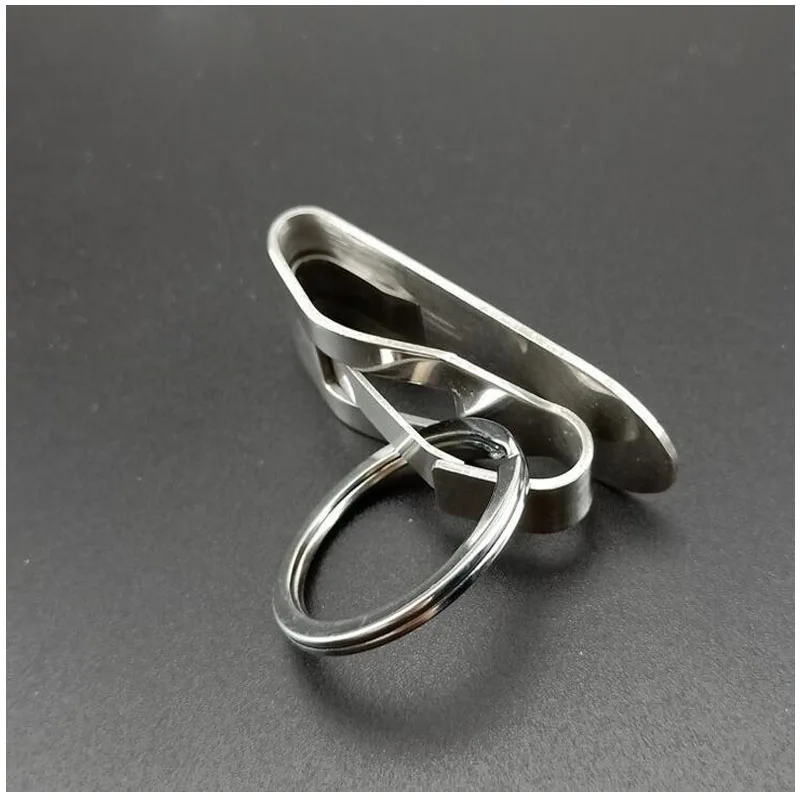 Edelstahl-Schlüsselanhänger, Sicherheitsclip, robuster Gürtel, Schlüsselclip, Gürtel, Schlüsselanhänger, 2, abnehmbare Schlüsselanhänger, Gürtel, Schlüsselhalter, Zubehör – Detail 3