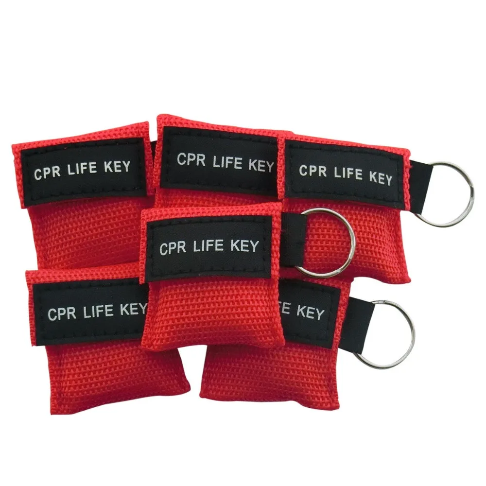 10pcs/lot CPR LIFE KEY CPR Face Shield For First Aid Rescue CPR School Safe Training Mask