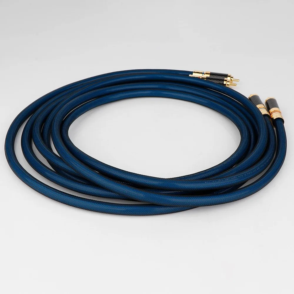 Preffair Rca Kabel G5 Hoogwaardig Verzilverd Rca Mannelijk Naar Mannelijk Kabel Audio Vidoe Signaalkabel Met Koolstofvezel Stekker