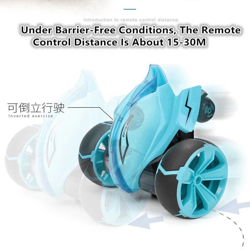 Devil Fish Cool Tumbling Remote Control Stunt Car RC 20mins 360 Degree Rotation On The Spot  Inverted Driving RC Kids Toy Gift