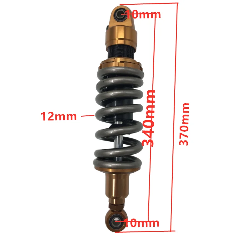 12mm spring 340MM Fork Clevis  motorcycle rear shock absorber FOR Honda Yamaha Suzuki Kawasaki ATV fit 330-345mm 1 pcs