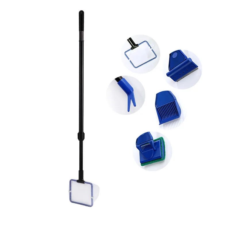 5-In-1 Aquarium Cleaning Kit Aquarium Grind Rake Algen Schraper Borstel Cleaning Tools