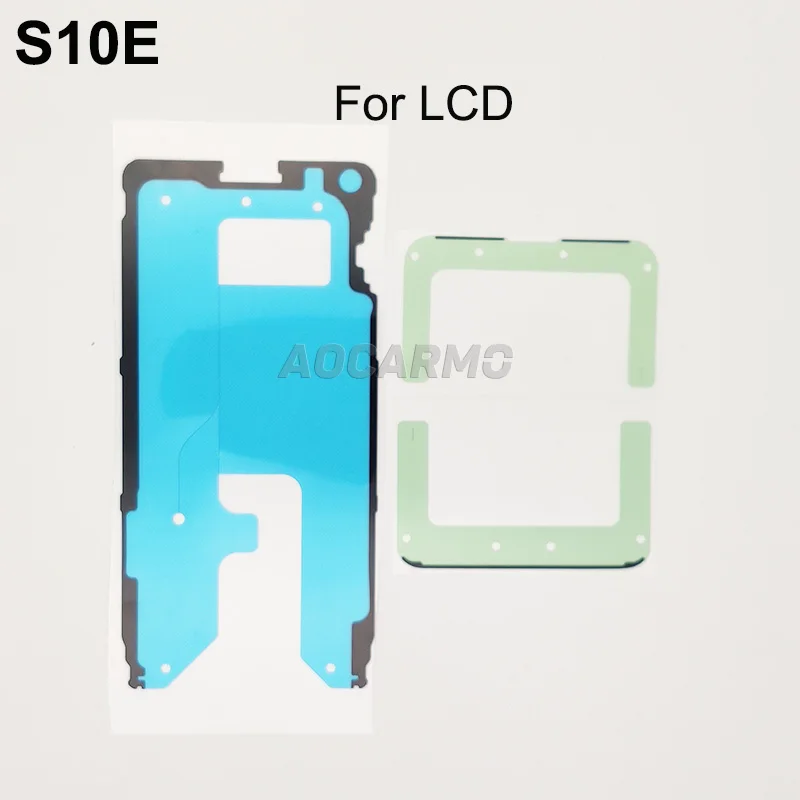 Aocarmo For Samsung Galaxy S10E SM-G9700 Full Set Adhesive LCD Screen Tape Back Battery Cover Frame Camera Lens Sticker Glue