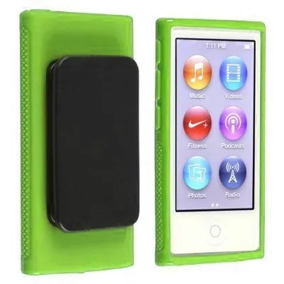 Híbrido tpu silicone caso para apple ipod nano 7 casos de proteção 7th geração nano7 7g capa coques fundas com clipe de cinto preto