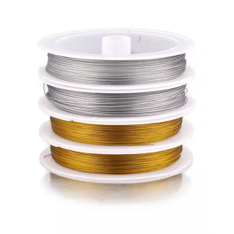 1 Roll/lots 0.3/0.45/0.6mm Gold Resistant Strong Line Stainless Steel Wire Tiger Tail Beading Wire For Jewelry Making Findings