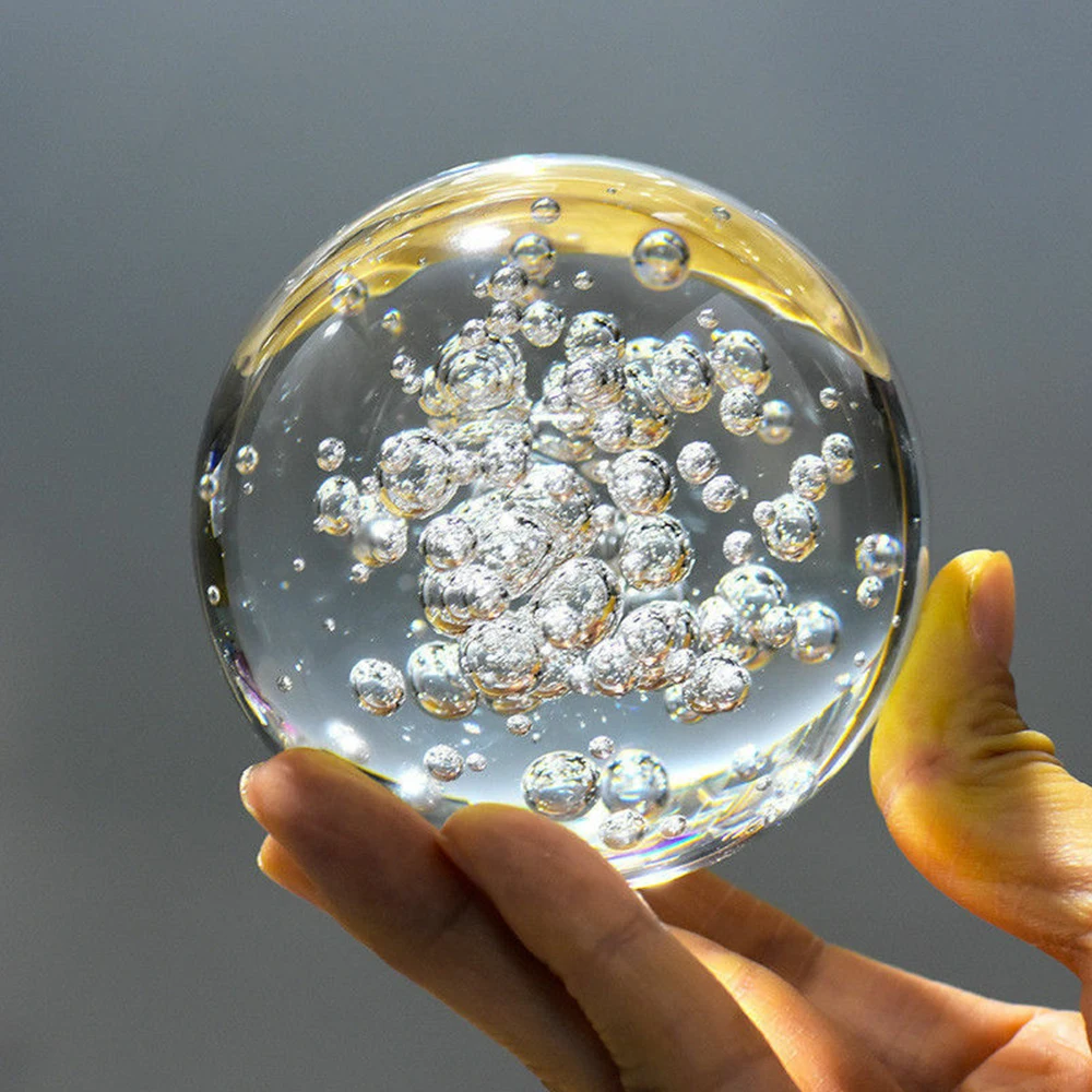 40/60/80MM Clear Bubble Crystal Ball Home Office Desk Decoration Feng Shui Sphere Paperweight Photography Prop Magic Ball