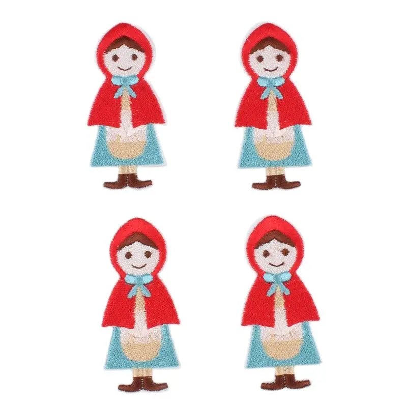 10 pz/lotto Cute Little Girl Patch Iron On Sew On Autoadesivi Del Fumetto per Abbigliamento di Riparazione FAI DA TE del Tessuto Appliques Fatti A