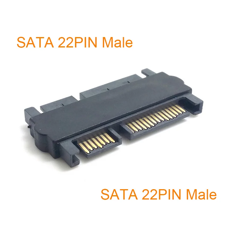 OULLX SATA Male to SATA Male Adapter Converter 22Pin Sata With 7pin+15pin FeMale to Male SATA Power Data Cable