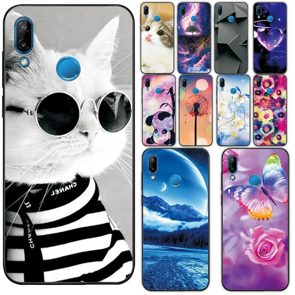 For Huawei P20 Lite Case Fundas on Huawei Nova 3e Soft TPU Silicone Cover For Huawei P20 Lite Cool Phone Case For Huawei Nova 3e