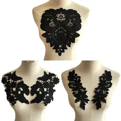 Black velvet Embroidery Venise Lace Neckline Collar Embellishment Sewing Applique Trims Lace fabric Dress Supplies Scrapbooking