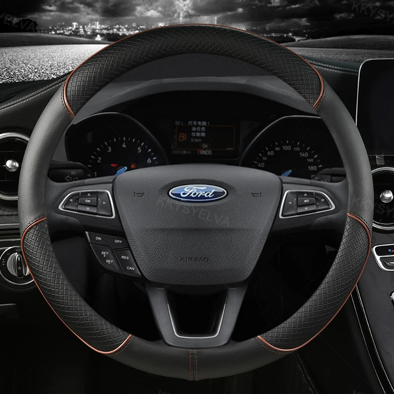 Para Ford Fiesta 2000-2020 protector para volante de coche Fiesta MK7 4 5 6 cuero de microfibra antideslizante accesorios para automóviles