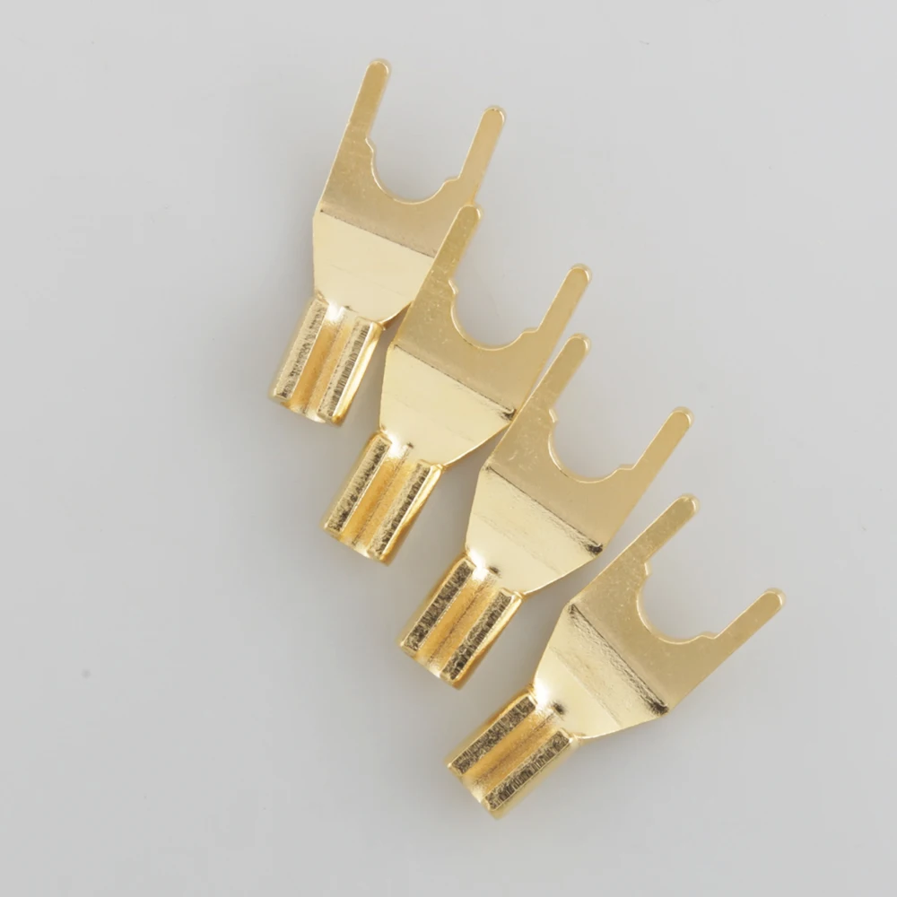 50 stück Audio Grade Vergoldete Spaten für Lautsprecher Kabel Y Terminal Adapter
