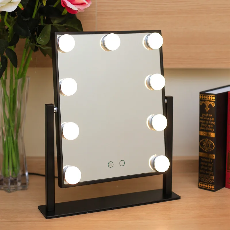 5 فولت 27 واط USB أبيض/أسود 360 درجة الدورية HD مرآة ماكياج 3 مرات التكبير LED لمبة ملء مرآة الضوء ثلاثي الألوان 25x30 سنتيمتر