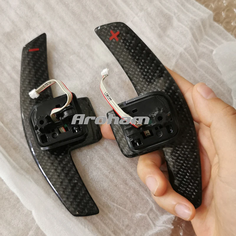 Carbon Fiber Shift Paddles For Audi Quattro RS Q3 Q5 Q7 S3 S5 SQ5 SQ7 R8 A3 A4 A5 TT TTS Car Steering Wheel Paddles Extend DSG