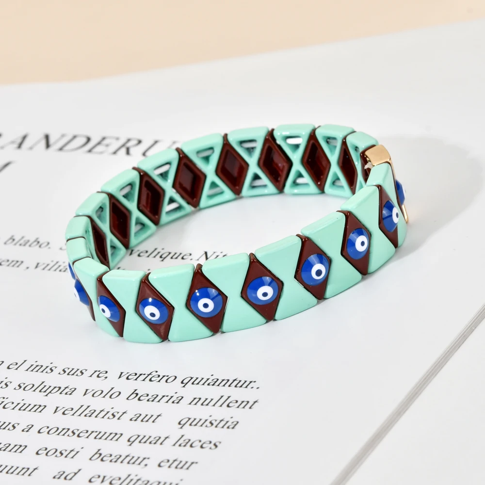 Colorful Enamel Evil Eye Beaded Bracelet Adjustable Jewelry For Women Men Bracelets Pulseras Mujer Handmade Armband