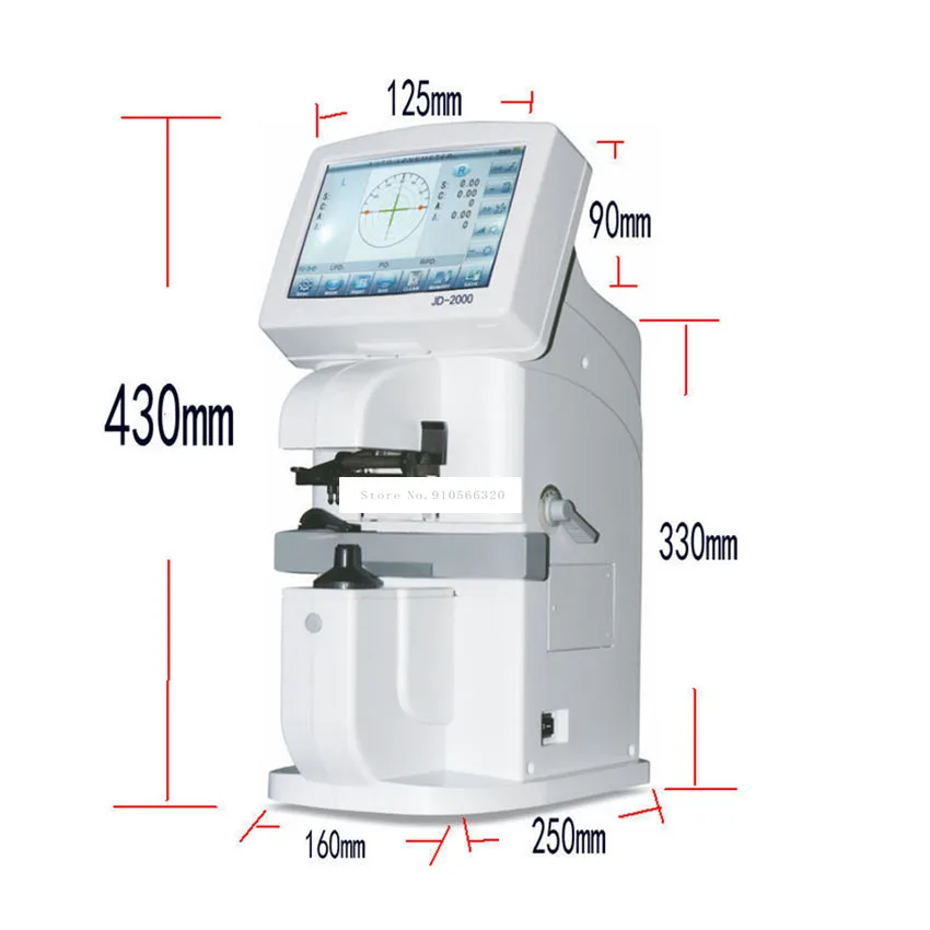 JD2000B 휴대용 안경 장비 5.7 인치 터치 스크린 디지털 Lensometer Focimeter 광학 Lensmeter Focimeter, 안경 장비 100-240V 40VA
