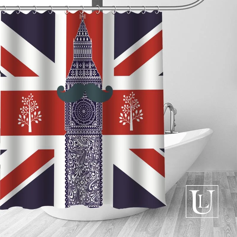 New arrival Custom LONDON Shower Curtain bathroom beautiful decor Shower Curtain Waterproof for yourself