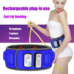 Massagem elétrica sem fio emagrecimento cinto perder peso fitness queima de gordura vibração abdominal barriga muscular trainer estimulador