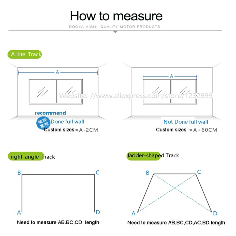 Silent Customizable Electric Curtain Track for tuya wifi zigbee C2/dooya 82 curtain motor Curtain rod smart home curtain rails