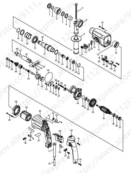 Công Tắc Cho Makita HR2450T HR2432 HR2641 HR2475 HR2455 HR2450T HR2450FT HR2450F HR2440F