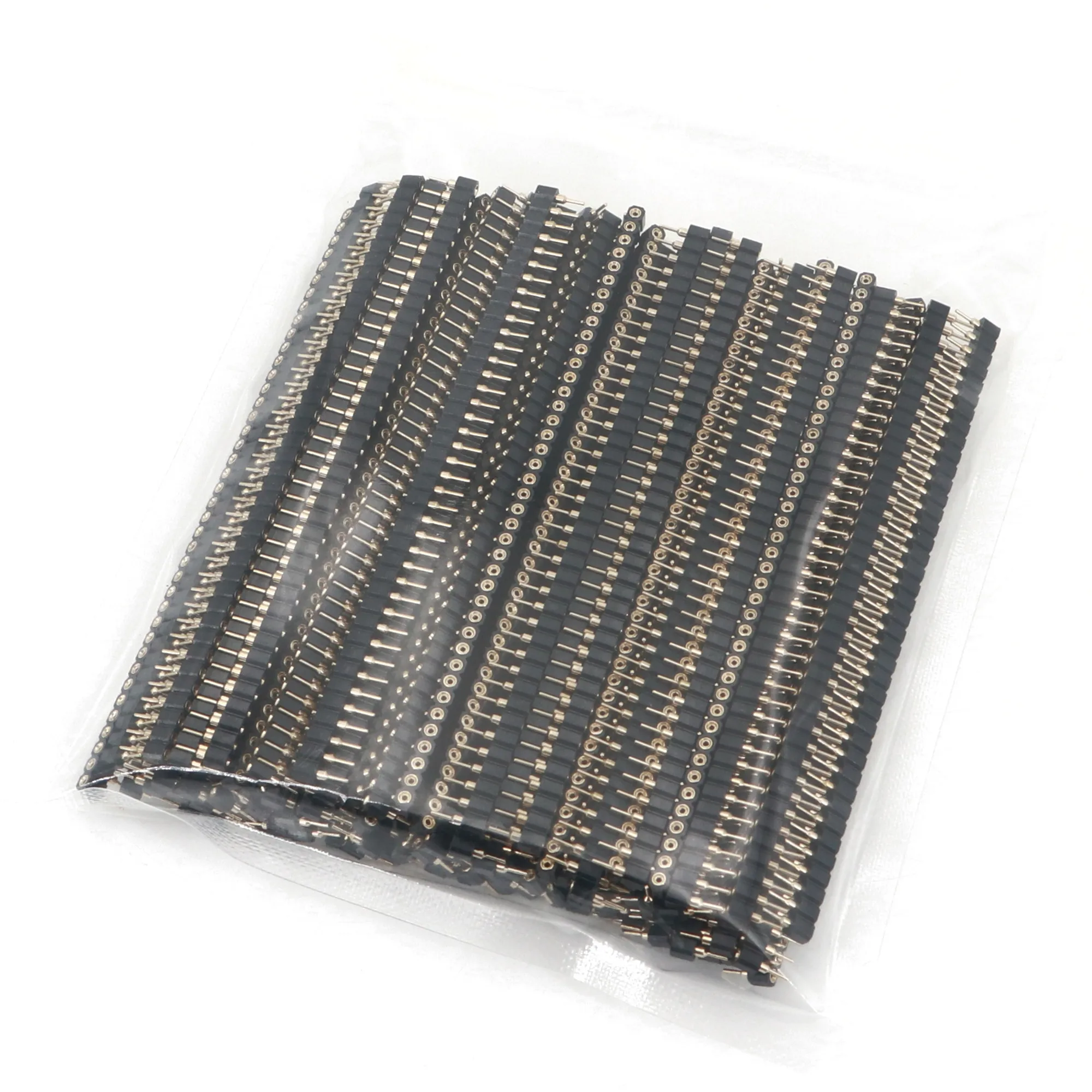 100 Stuks Rechte Vrouwelijke 40-Pin Toonhoogte 2.54Mm Enkele Rij Vergulde Ronde Pin Header Strip