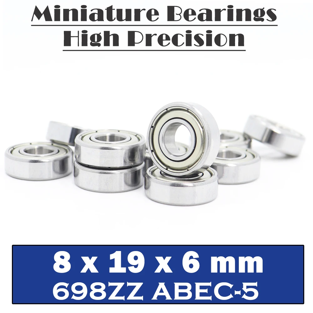 698ZZ Bearing ABEC-5 ( 10 PCS ) 8*19*6 mm Miniature 698Z Ball Bearings 698 ZZ EMQ Z3V3 Quality