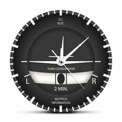 Turn Coordinator Aircraft Flight Instrument Modern Design Wall Clock Pilot Airplane Silent Non Ticking Clock Aviation Timepieces