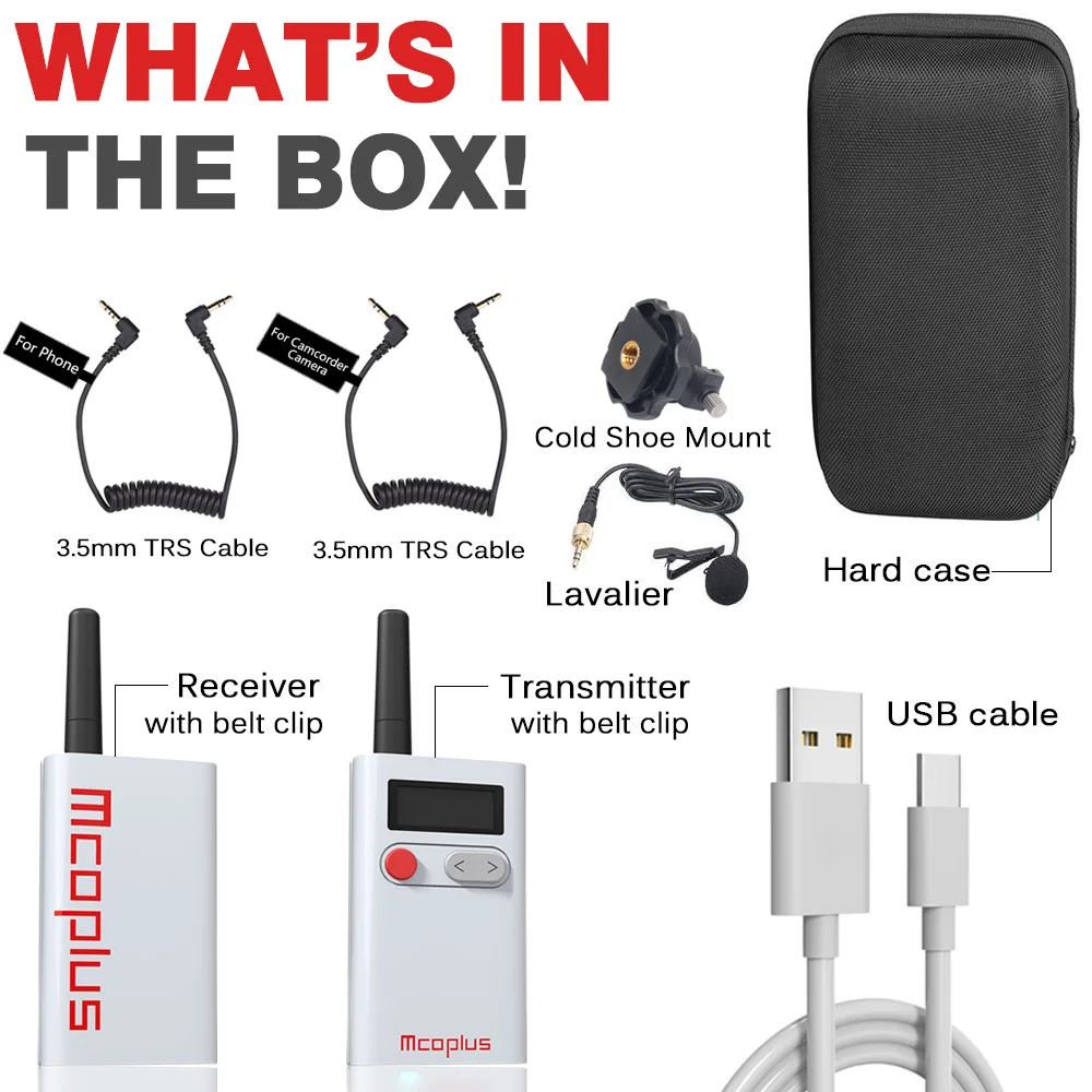 Mcoplus UHF-WMU48 ميكروفون لاسلكي 48 قناة Lavalier التلبيب ميكرفون تسجيل آيفون باد PC أندرويد DSLR Vlog Youtub