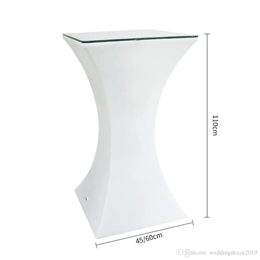 New Rechargeable LED Bar Cocktail Table Plastic Coffee Table 16-Color Led Light Home Decoration Table With Remote Controller