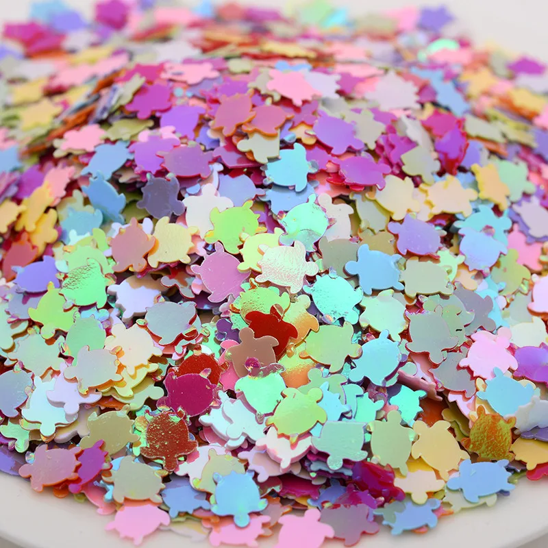 10g 8mm Turtle Shape PVC Loose Sequins Glitter Paillettes for Nail Art Manicure Crafts Sewing Wedding Decoration Confetti Sequin