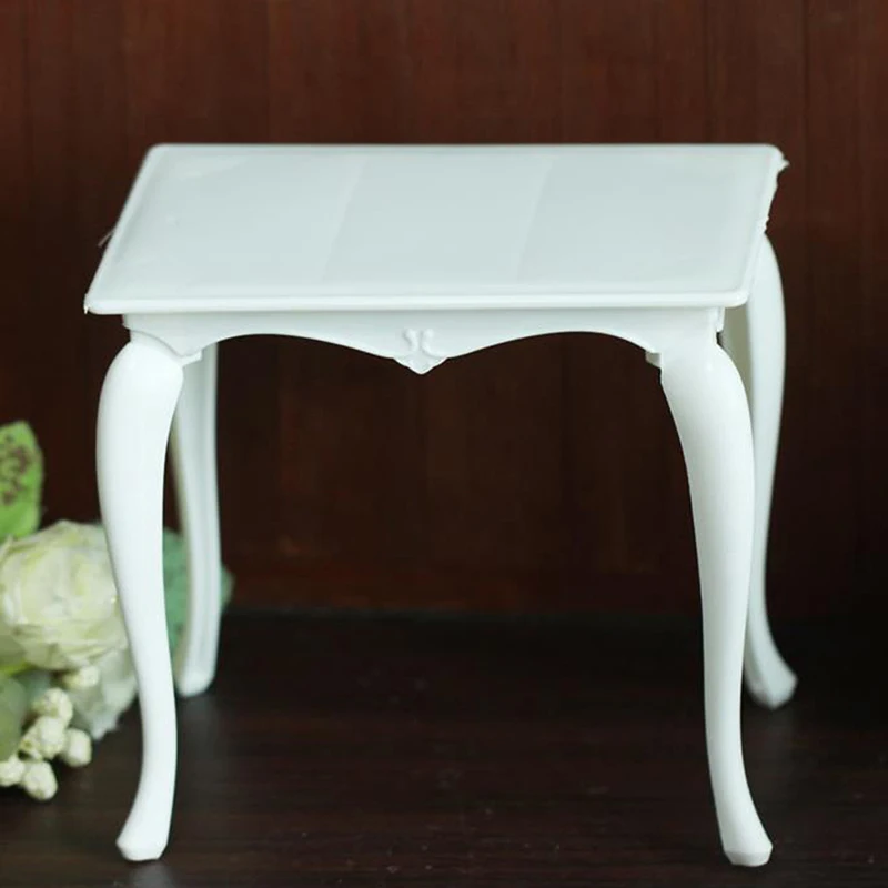 1Pc 1:6 Dollhouse Miniature White Table Dolls House DIY Miniature Furniture For Dollhouse Decals New