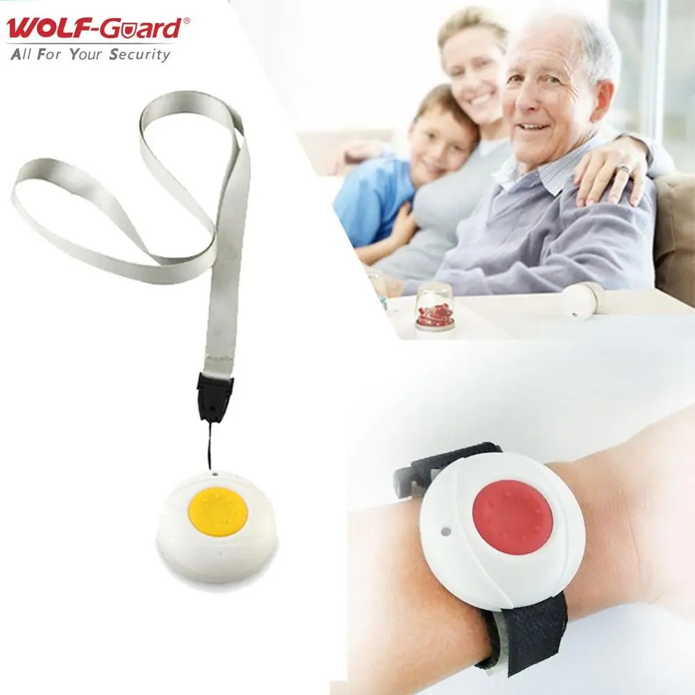 

Wolf-Guard 433MHz Emergency SOS Button Panic Alarm Waterproof Home Security System Accessories for Elderly/Patients/Children