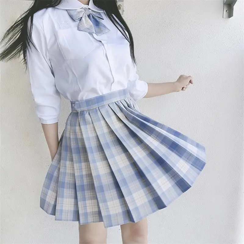 Plaid Women Pleated Skirt Bow Knot Summer High Waist Preppy Girls Dance Mini Skirt Cute A Line Harajuku Sexy Japan