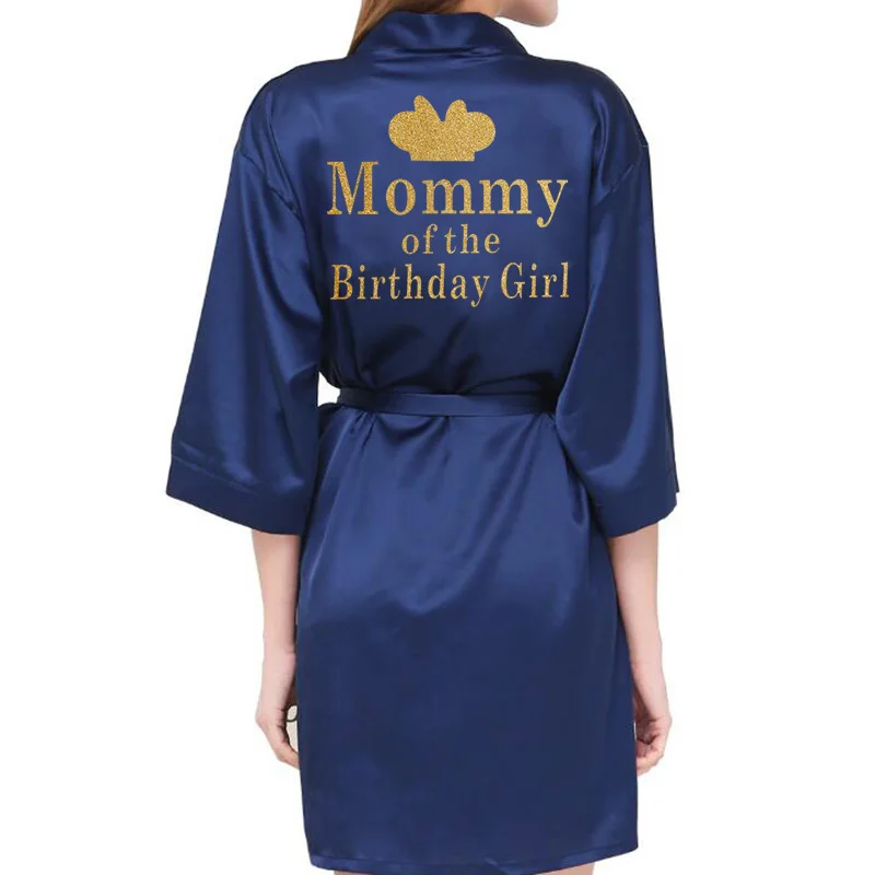 Birthday Girl&Mother Of Birthday Girl Robe Satin Toddler Baby Women Princess Spa Party Favor Ladies Dressing Gift kimono robes