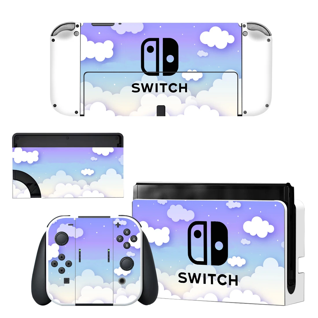 Pure White Cloud Nintendoswitch Skin Cover Sticker Decal for Nintendo Switch OLED Console Joy-con Controller Dock Skin Vinyl