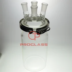 5000mL 24/​40 4-Neck,​Glass Cylinder Reactor,5 Litre Flat Bottom Reaction Flask