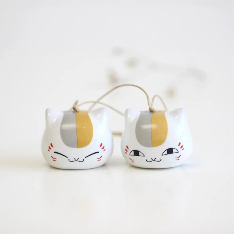 Cute Anime Handmade Ceramic Cat Teacher Muyu Bell Bag Pendant Fashion Popular Student Couple Gift 0a1#2566