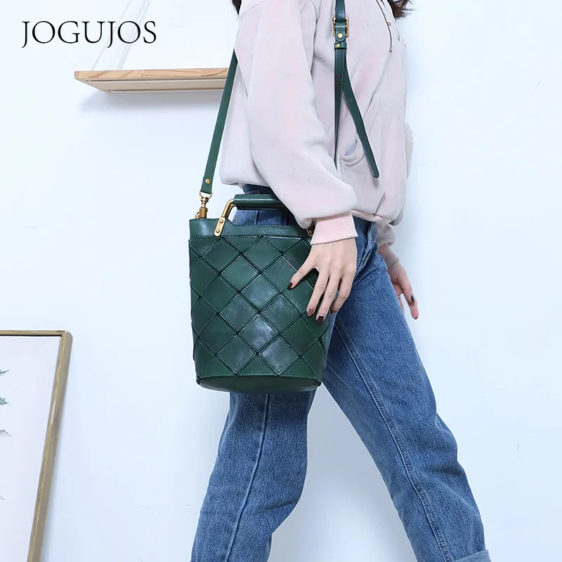 

Fashion Handbag New Splicing Multi-Function Large Capacity Retro Genuine Leather Handbag Versatile High Quality Shoulder Bags