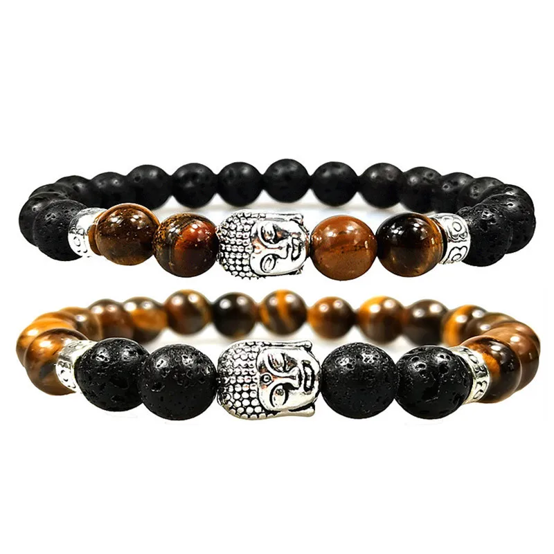 Believe Tiger Gemstone Healing Chakra Bracelet Anxiety Crystal Natural Stone Men Women Stress Relief Reiki Yoga Diffuser