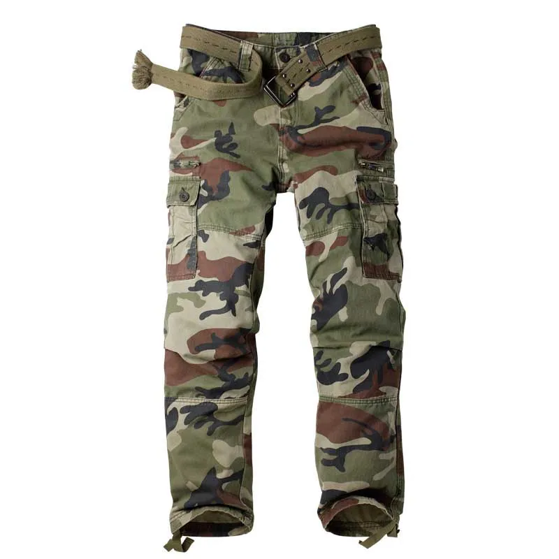 Retro Camouflage Cargo Pants Men Casual Fashion Trousers Big Pocket Cotton Outdoor Joggers Pants Plus Size Man Clothes