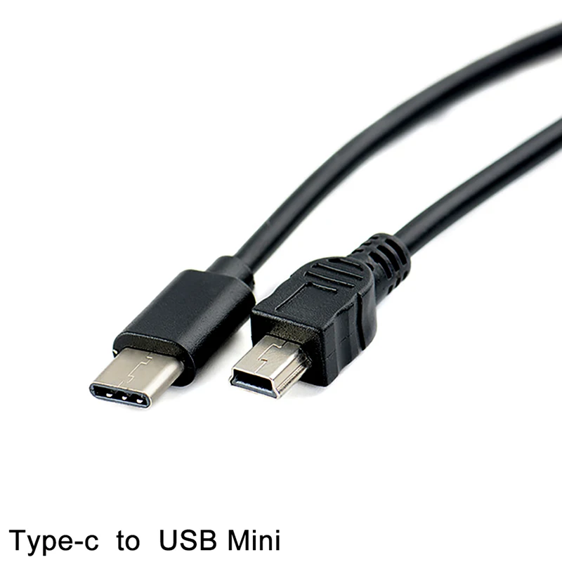 Usb Type C 3.1 Male Naar Mini Usb 5 Pin B Male Plug Converter Otg Adapter Lead Data Kabel Voor macbook Mobiele 30Cm