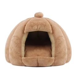 Winter Dog Bed Kennel Small Medium Semi-closed Yurt Rabbit Plush Warm Cat Pet Kennel