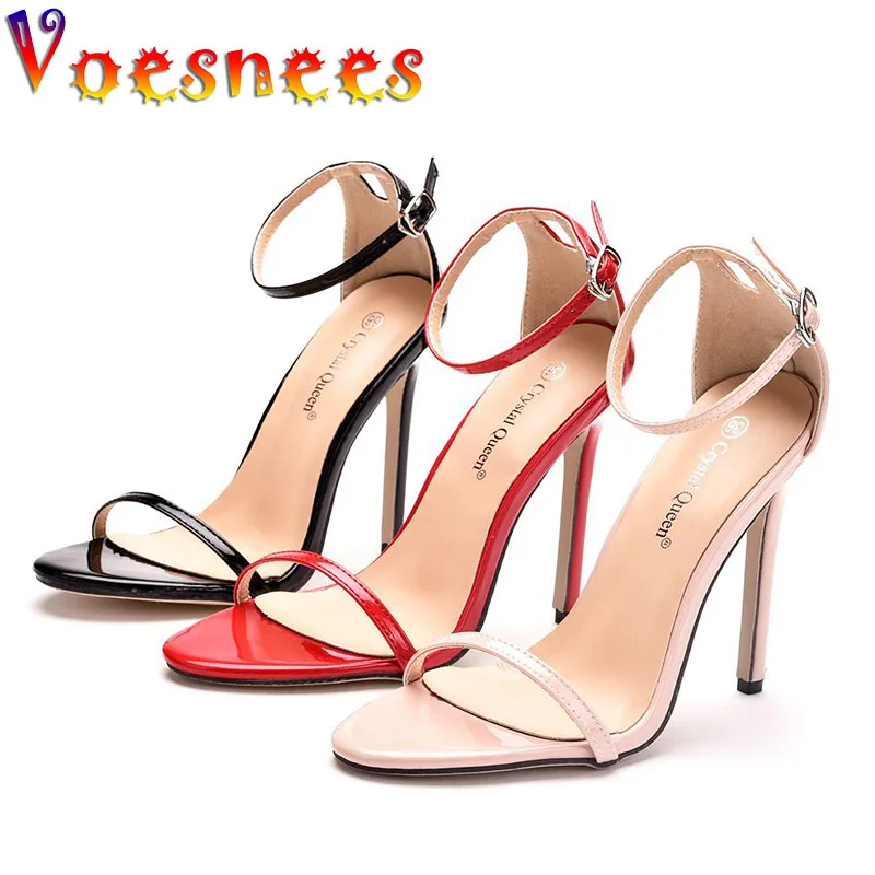 Voesnees Sandalen Für Frauen 2021 Sommer Sexy Ein Wort Band High Heels Schuhe Abdeckung Ferse Schnalle Weibliche Mode Dünne stiletto