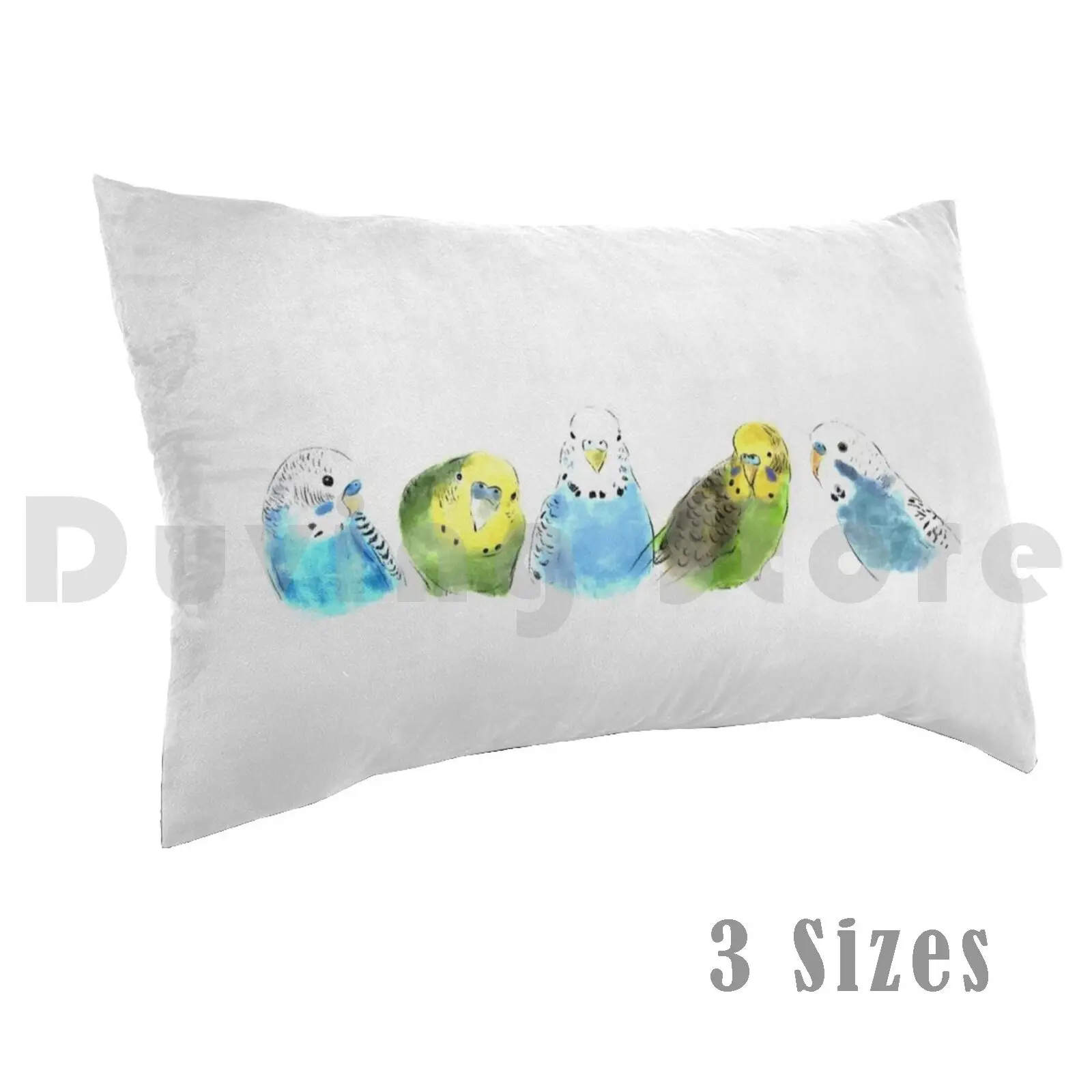 Budgie Pillow Case Printed 50x75 Wellensittich Papagei Sittich Bird Parrot Loro Parakeet Budgerigar Budgie