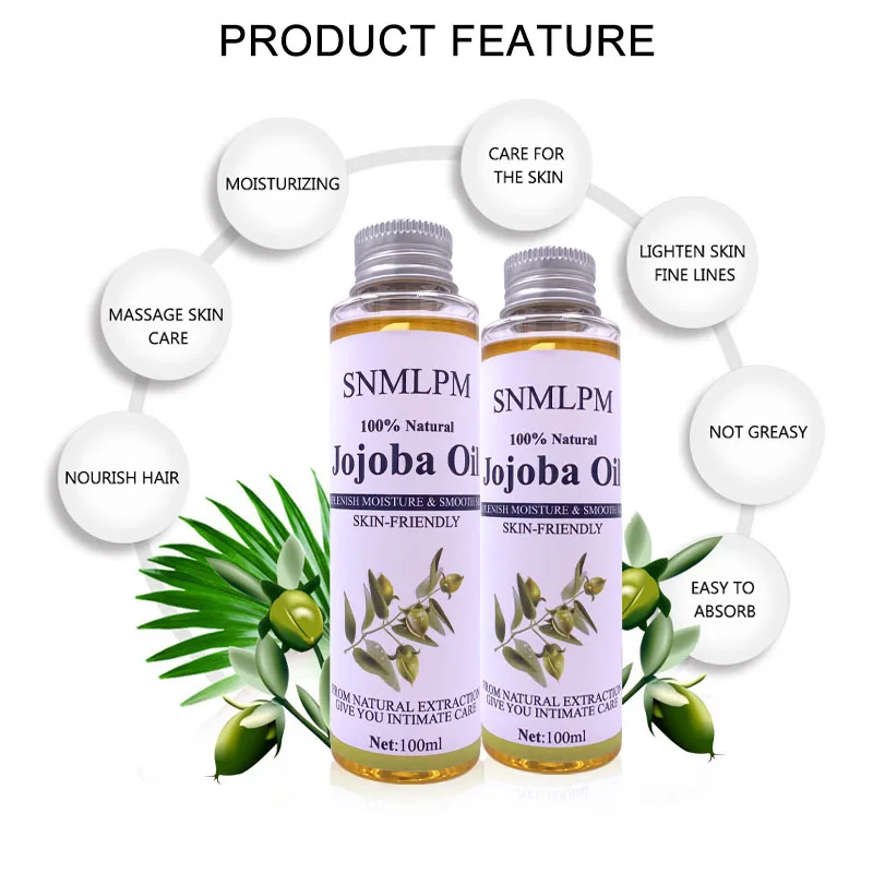 

100% Natural Organic Jojoba Oil Best Skin Care Relaxing Moisturizing Oil Control Hydration Massage Oils 100ml